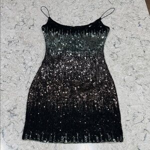 Elegant Black Sequin Dress